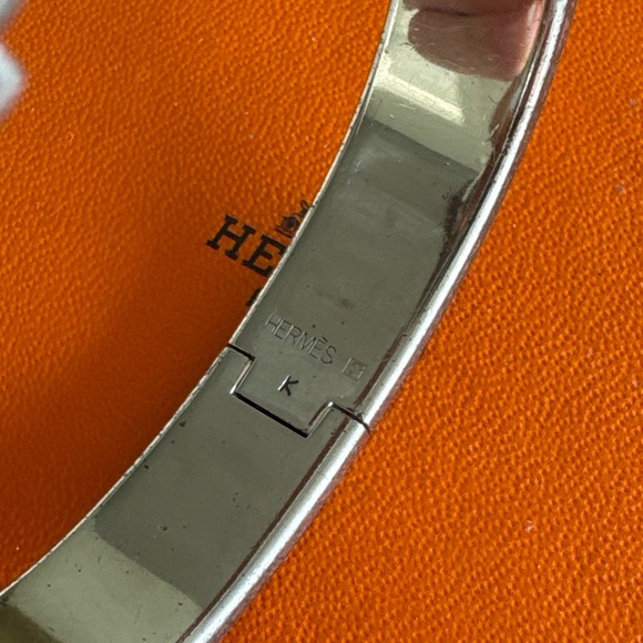 Hermes Palladium and Pink Clic H Bracelet - Picture 4 of 4
